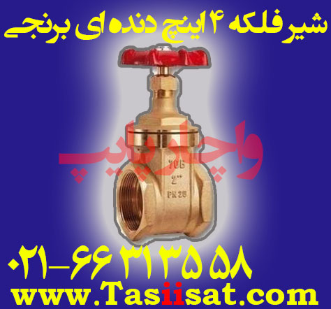 شیر فلکه 4 اینچ دنده ای برنجی سیم ایتالیا